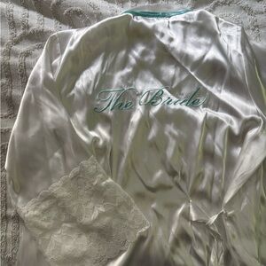 White and Light Blue Bridal Robe